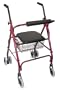 Duro-Med Adjustable Rollator with Weight-Activated Brakes, Burgundy