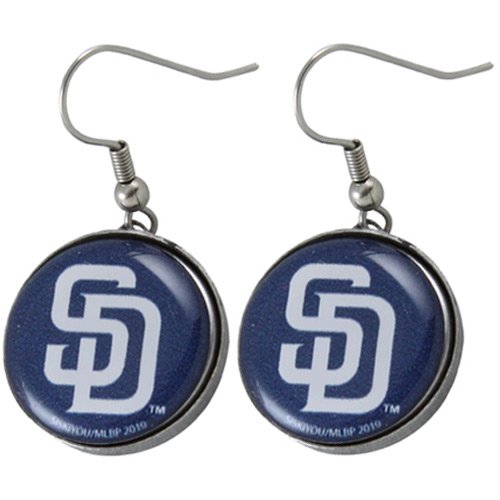 San Diego Padres Team Logo Charm Drop Earrings