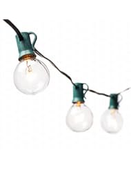 Lawn & Patio: String Lights with 25 G40 Clear Globe Bulbs by Deneve? - UL Listed Indoor & Outdoor Lights Perfect for Backyards, Gazebos, Patios, Gardens, Pergolas, Decks, City Rooftops, Weddings, Bbq, Dinner Parties, Holidays - Commercial Quality String Light Fixture for Indoor / Outdoor Use - Updated Incandescent Energy-efficient Bulbs for Warm Nostalgic Glow - Natural Warmer Hue Than Led Which Casts Cold Sterile Light - Packaged in the USA - Your Purchase Supports Charity - 1 Year 100% Satisfaction Guarantee! - Deneve