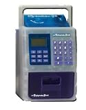 Cash machine in blue & purple