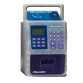 Cash machine in blue & purple