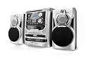 Dual MP 301 Mini-Stereo-System (100W, 3-fach CD-Wechsler, Doppel-Kassettendeck, Plattenspieler, MP3, RDS-Radio, 2-Wege Lautsprecher, USB)