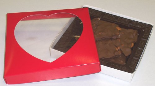 Scott's Cakes 1 lb. Milk Chocolate Almond Bark in a Heart Box