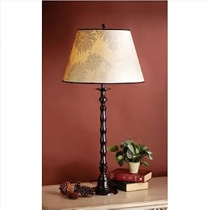 Ripple Table Lamp with Chrysanthemum Shade in Lava Bronze