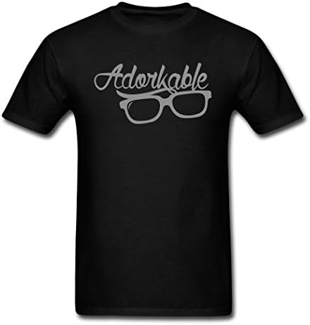 KINGShirts Funny Cotton Men's Adorkable glassess T-Shirts black Large