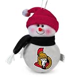 Pack of 3 NHL Ottawa Senators Plush Snowman Christmas Ornaments 6"