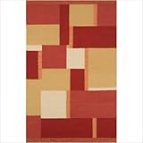 Nouveau Dark Red Contemporary Rug Size: 8' x 11'