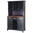Buffet with 2-Door Hutch - Black/ Oak