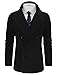 TAM WARE Men's Stylish Large Lapel Double Breasted Pea Coat TWCC16-BLACK-US L