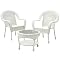 White Wicker 3–pc. Chat Set