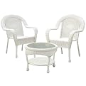 White Wicker 3–pc. Chat Set