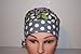 Surgical Scrub Hat Cap Green Grey White Dots Pixie