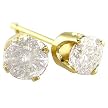 1/2 Carat Diamond Stud Earrings in 14K Yellow Gold