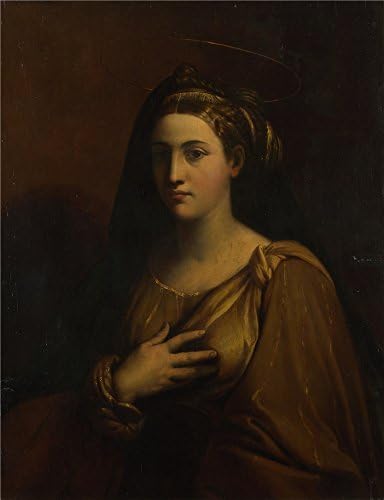 Vintastore Wood Framed Modern Wall Art Decor After Dosso Dossi - A Female Saint After 1600 Print On Definition Canvas