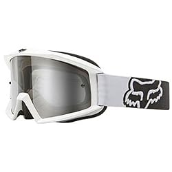 Fox Racing Main Men's MotoX Motorcycle Goggles Eyewear w/ Free B&F Heart Sticker Bundle - White/Dark Grey