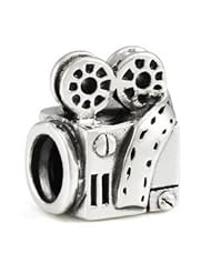 Genuine Ohm Beads (TM) Product. 925 Sterling Silver Movie Camera European Bead Charm. 100% Satisfaction Guaranteed.