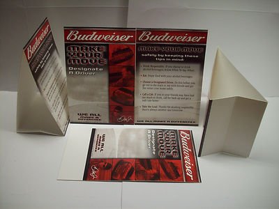 Lot of 23 Dale Jr. Budweiser Racing NASCAR "Make Your Move" Paper Table Tents