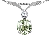 1.52 cts Genuine Green Amethyst Pendant - 14kt White or Yellow Gold FREE GIFT BAG!