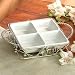 SQUARE SECTIONAL DISH - PORCELAIN SQUARE SECTIONAL DISH ON SILVER PLATED RACK