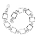 Jewelry : Fun and Elegant: Sterling Silver Designer Inspired Fancy Square Link Chain Bracelet