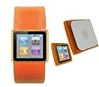 Navitech i-Watch Essentials Pack Including Sunset Orange Watch Strap Converter & Orange TPU Cover Case for the New Apple iPod Nano 6G (6th generation) 8GB, 16GB