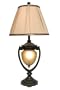 Degray 32-Inch Table Lamp with Silk Shade and Built-In Nitelite