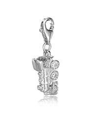 Sterling Silver clip-on train engine charm