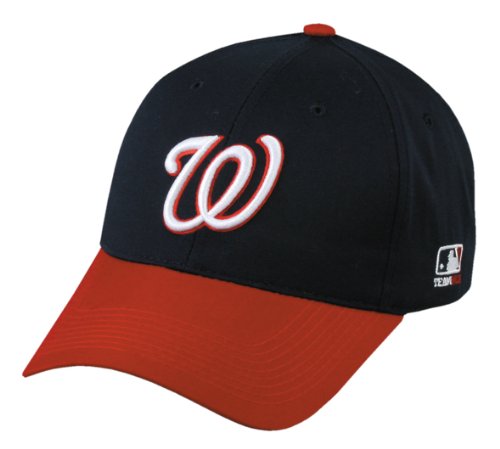 MLB ADULT Washington NATIONALS Road Navy/Red Hat Cap Adjustable Velcro TWILL