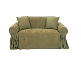 Classic Slipcovers Heavy Microsuede Loveseat Slipcover, Sage