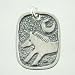 Jumping Horse and Crescent Moon Dog Tag Style Pendant in Sterling Silver, #9028
