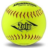 Diamond Yellow Zulu 12 Red Stitch Synthetic Leather Softball ASA/SCMAF (One Dozen)