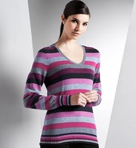 Autograph Pure Cashmere Long Sleeve Stripe Jumper Marks and Spencer T381851