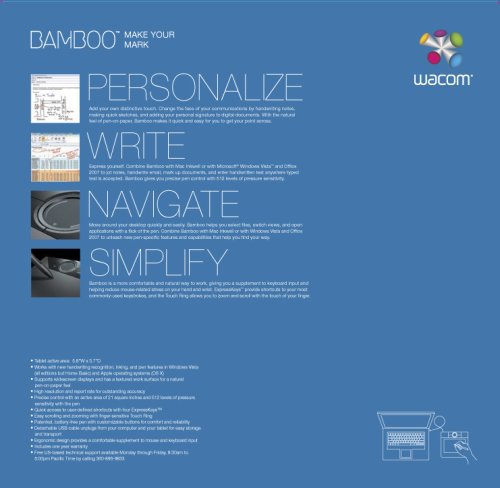 Bamboo (Small) Pen Tablet with Pen Only