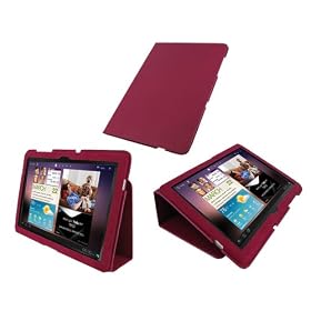rooCASE Ultra Slim (Magenta) Leather Case Cover with Stand for Samsung GALAXY Tab 10.1 Wi-Fi (NOT Compatible with Verizon 4G LTE)