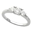 14K White Gold Diamond Three-Stone Engagement Ring - 0.75 Ct.