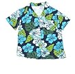 Designer Adult Shirt 100% Cotton The Cabana Shirt "Blue Crush" From Our Mommy & Me Collection (Matching Fashions For You & Your Pets) - Made in USA - Small