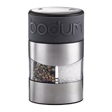 BODUM Twin Dual Salt and Pepper Grinder, Gray