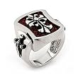 Red Stingray Cross Ring