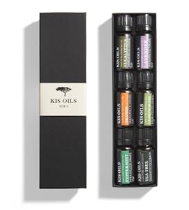 Aromatherapy Top 6 100% Pure Therapeutic Grade Basic Sampler Essential Oil Gift Set- 6/10 Ml (Lavender, Tea Tree, Eucalyptus, Lemongrass, Orange, Peppermint)