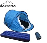 POP UP TENT WITH AIR MATTRESS(SINGLE) AND 3LB SLEEPING BAG