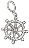 Sterling Silver Diamond Ship Wheel Charm