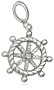 Sterling Silver Diamond Ship Wheel Charm (1/10 cttw)