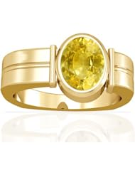14K Yellow Gold Oval Cut Yellow Sapphire Solitaire Ring