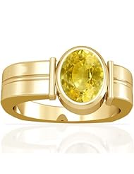 18K Yellow Gold Oval Cut Yellow Sapphire Solitaire Ring