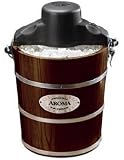 Aroma AIC-224W 4-Quart Wood-Barrel Ice-Cream Maker, Walnut