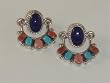 Multi Stone Sterling Silver Post Earrings - ER-0097