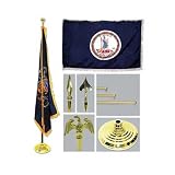 Virginia 4ft x 6ft Flag telescoping Flagpole Base and Tassel