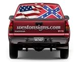 View Thru American Flag and Confederate Flag Window Graphic