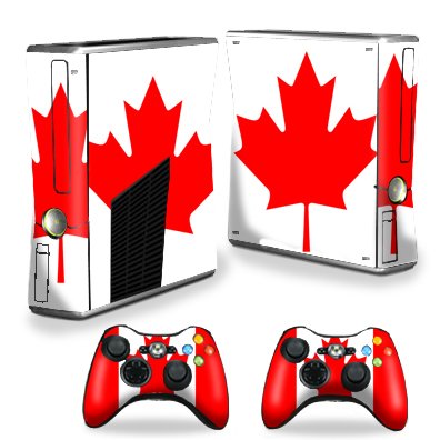 Protective Vinyl Skin Decal Cover for Microsoft Xbox 360 S Slim + 2 Controller Skins Sticker Skins Canadian Pride