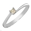 Solitaire Ring With Genuine Princess Cut Clean Diamond Made in 14K White Gold (Size 7)